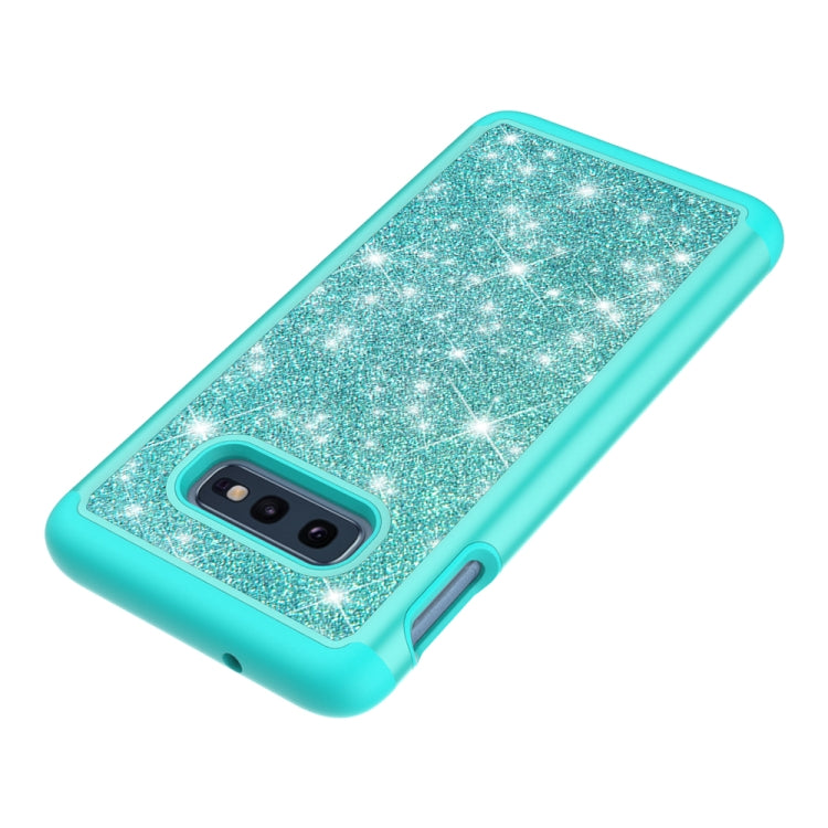 For Samsung Galaxy S10e Glitter Powder Contrast Skin Shockproof Silicone + PC Protective Case