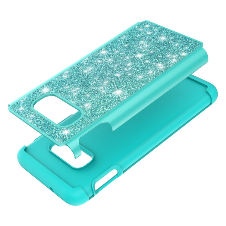 For Samsung Galaxy S10e Glitter Powder Contrast Skin Shockproof Silicone + PC Protective Case