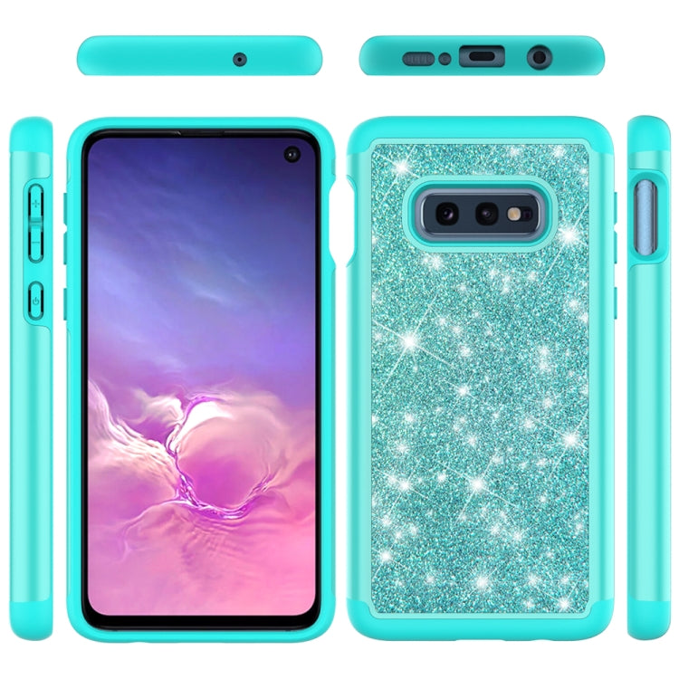 For Samsung Galaxy S10e Glitter Powder Contrast Skin Shockproof Silicone + PC Protective Case
