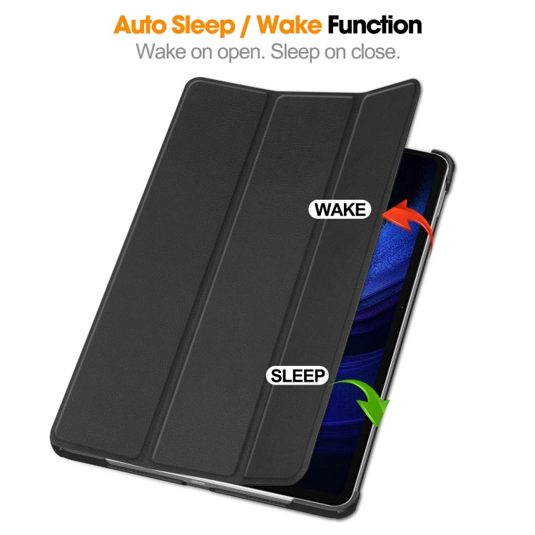 For Xiaomi Pad 6 / 6 Pro Custer Solid Color 3-Fold Stand Leather Smart Tablet Case