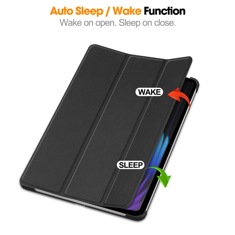 For Xiaomi Pad 7 / 7 Pro Custer Texture 3-Fold Holder Leather Smart Tablet Case