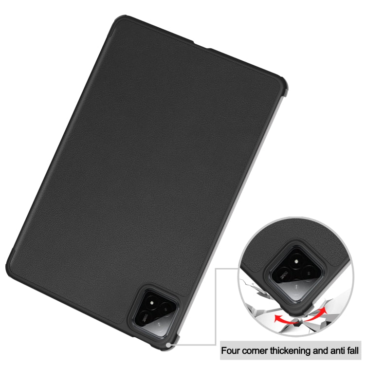 For Xiaomi Pad 7 / 7 Pro Custer Texture 3-Fold Holder Leather Smart Tablet Case