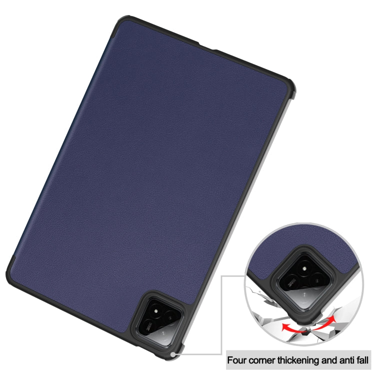 For Xiaomi Pad 7 / 7 Pro Custer Texture 3-Fold Holder Leather Smart Tablet Case