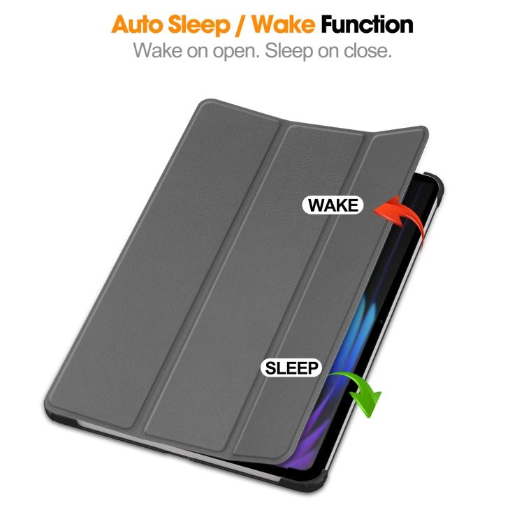 For Xiaomi Pad 7 / 7 Pro Custer Texture 3-Fold Holder Leather Smart Tablet Case