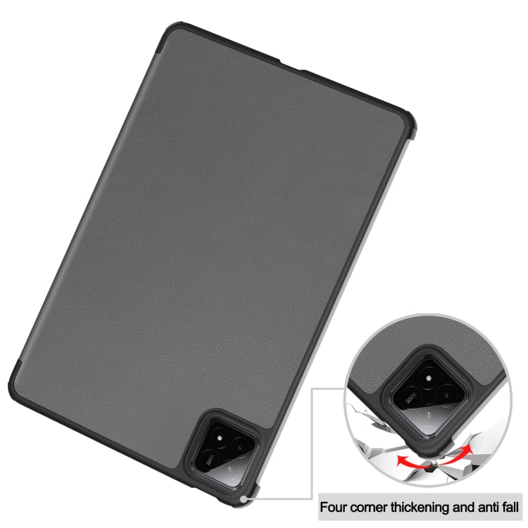 For Xiaomi Pad 7 / 7 Pro Custer Texture 3-Fold Holder Leather Smart Tablet Case