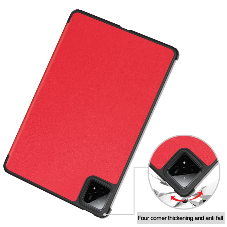 For Xiaomi Pad 7 / 7 Pro Custer Texture 3-Fold Holder Leather Smart Tablet Case