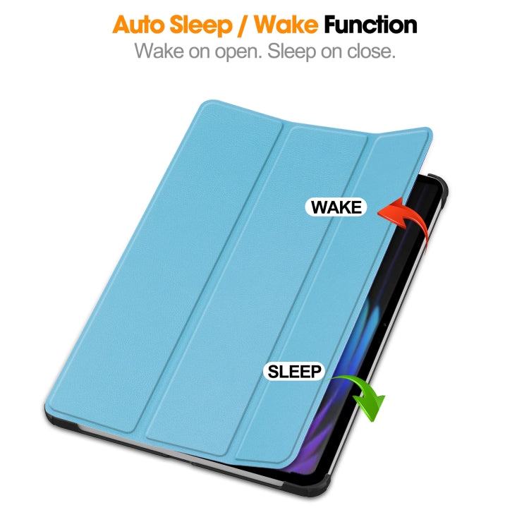 For Xiaomi Pad 7 / 7 Pro Custer Texture 3-Fold Holder Leather Smart Tablet Case