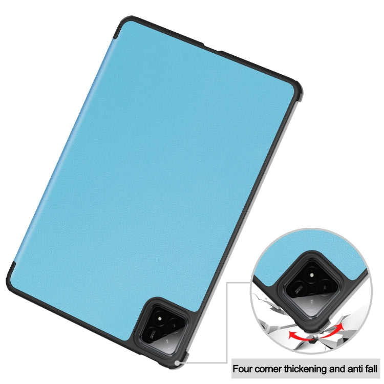 For Xiaomi Pad 7 / 7 Pro Custer Texture 3-Fold Holder Leather Smart Tablet Case
