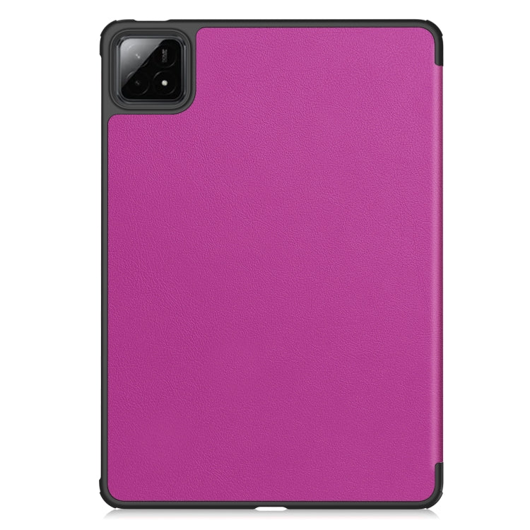 For Xiaomi Pad 7 / 7 Pro Custer Texture 3-Fold Holder Leather Smart Tablet Case
