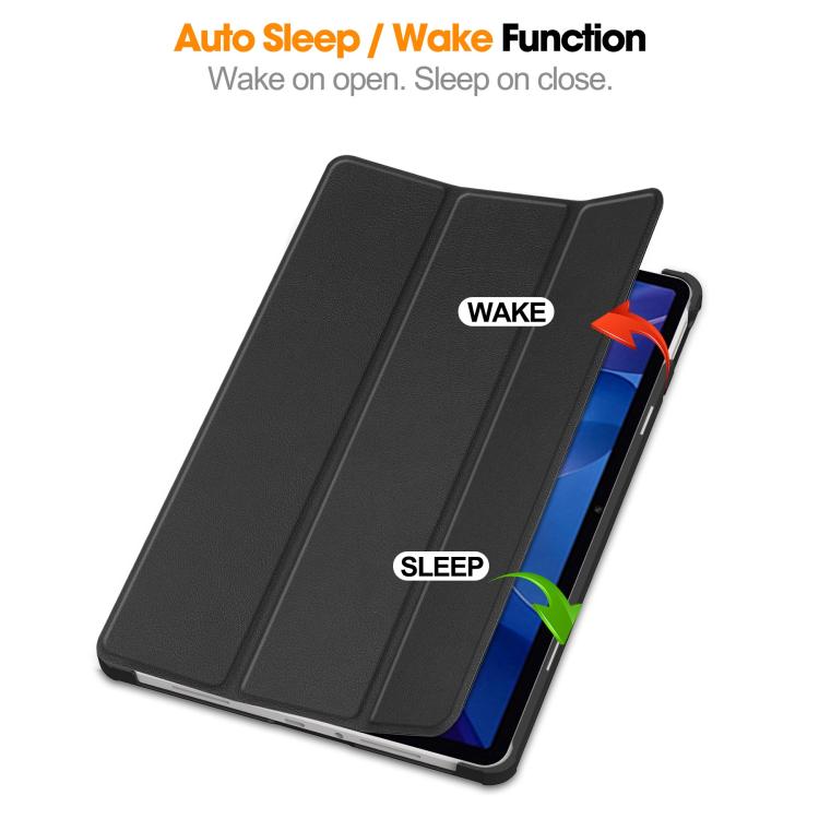 For Xiaomi Redmi Pad 2 Custer Texture 3-Fold Holder Leather Smart Tablet Case