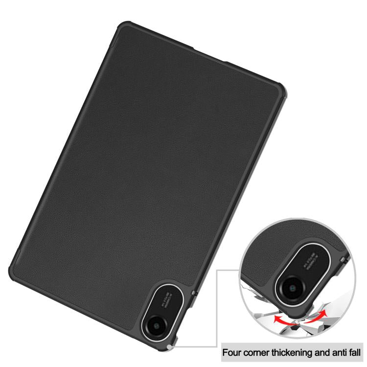 For Xiaomi Redmi Pad 2 Custer Texture 3-Fold Holder Leather Smart Tablet Case