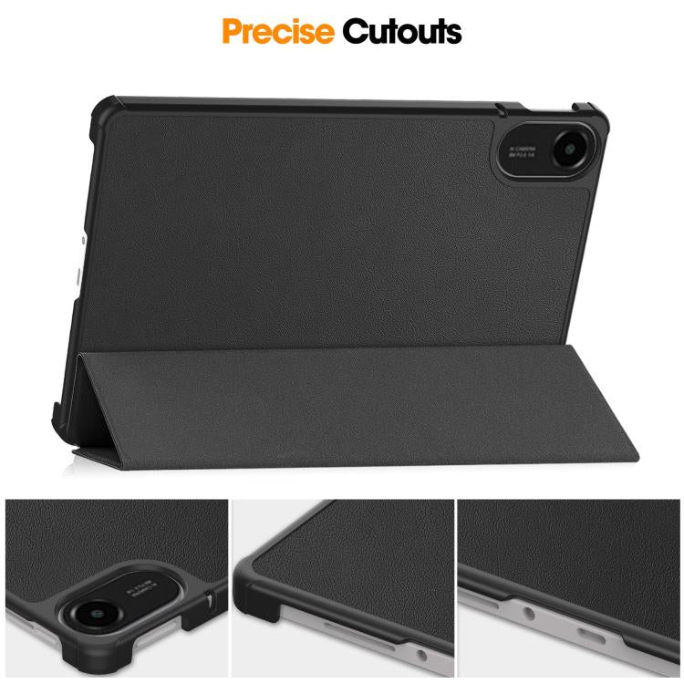 For Xiaomi Redmi Pad 2 Custer Texture 3-Fold Holder Leather Smart Tablet Case