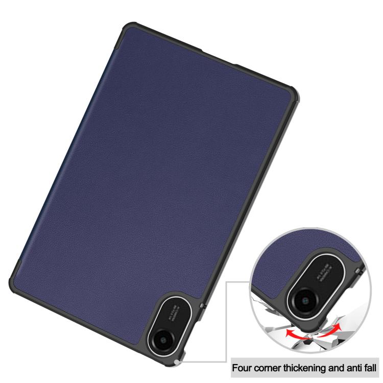 For Xiaomi Redmi Pad 2 Custer Texture 3-Fold Holder Leather Smart Tablet Case