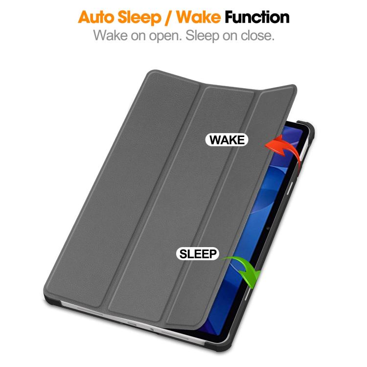 For Xiaomi Redmi Pad 2 Custer Texture 3-Fold Holder Leather Smart Tablet Case