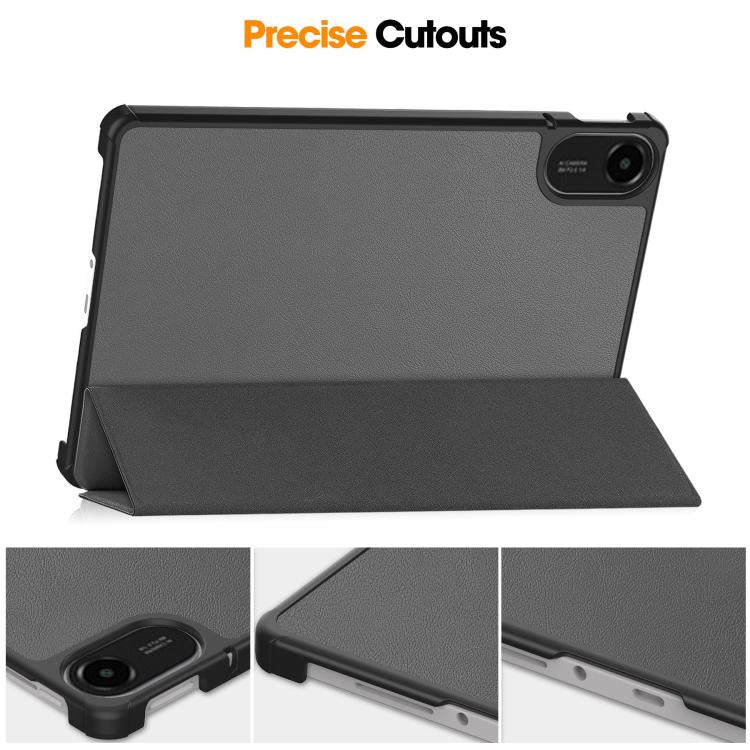 For Xiaomi Redmi Pad 2 Custer Texture 3-Fold Holder Leather Smart Tablet Case