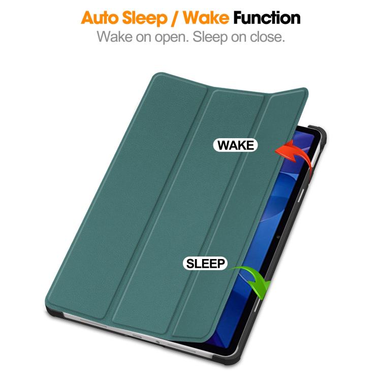For Xiaomi Redmi Pad 2 Custer Texture 3-Fold Holder Leather Smart Tablet Case