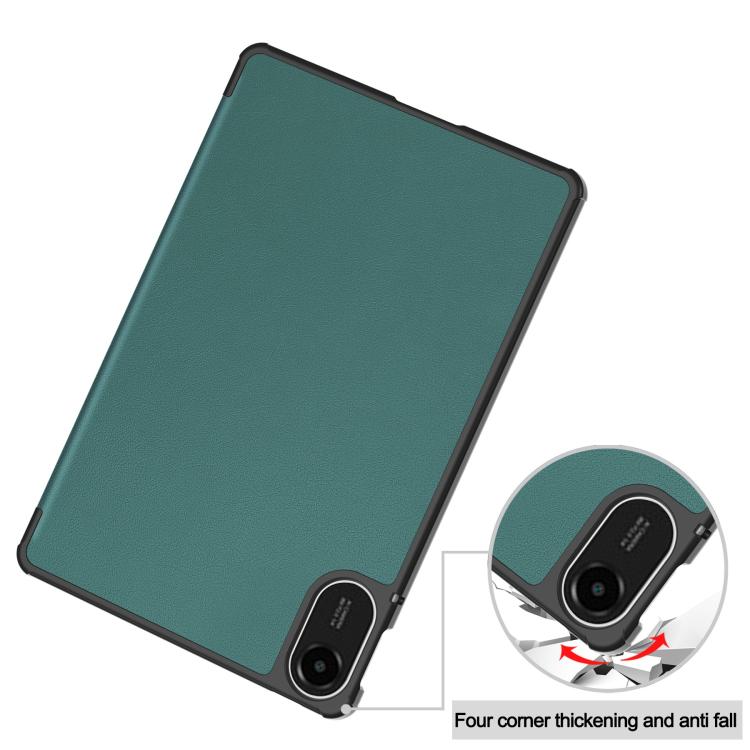 For Xiaomi Redmi Pad 2 Custer Texture 3-Fold Holder Leather Smart Tablet Case