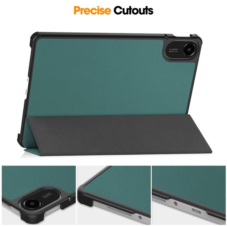 For Xiaomi Redmi Pad 2 Custer Texture 3-Fold Holder Leather Smart Tablet Case