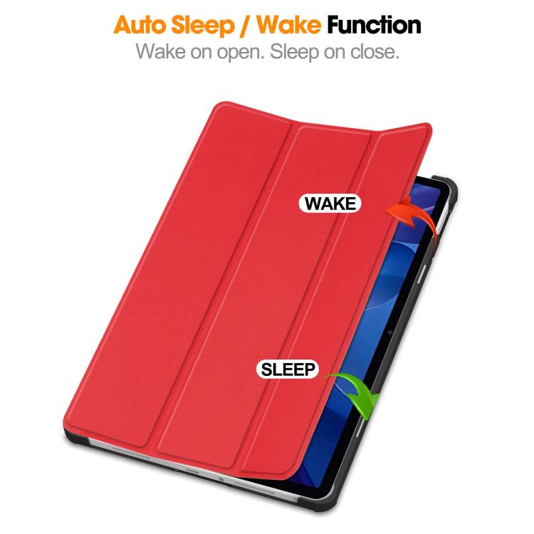For Xiaomi Redmi Pad 2 Custer Texture 3-Fold Holder Leather Smart Tablet Case
