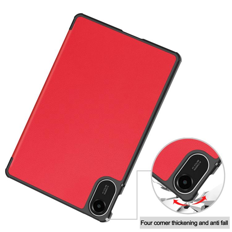For Xiaomi Redmi Pad 2 Custer Texture 3-Fold Holder Leather Smart Tablet Case