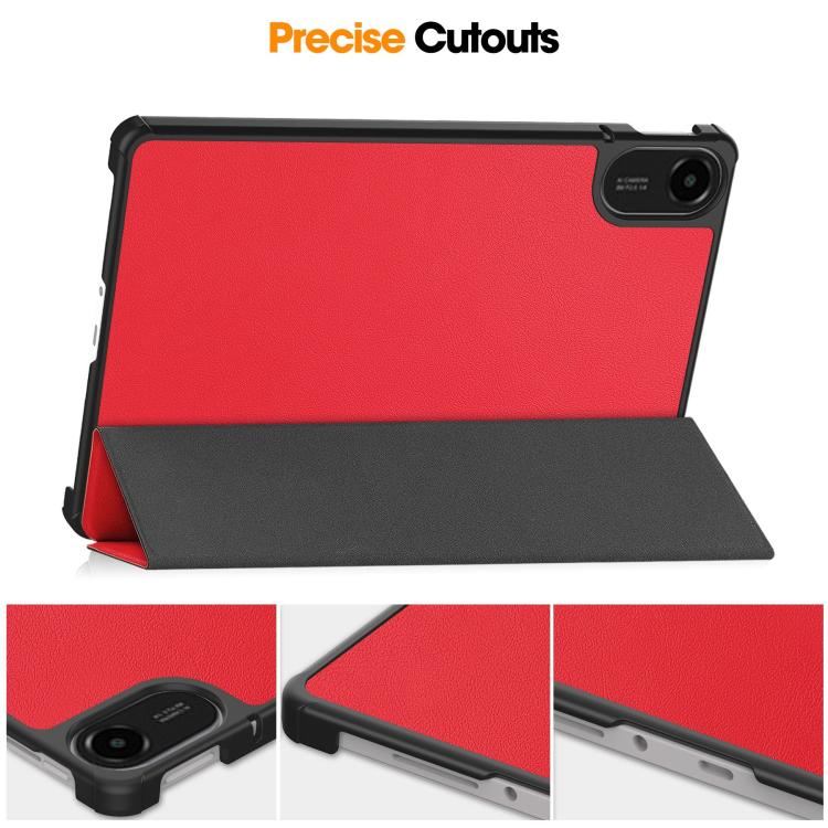 For Xiaomi Redmi Pad 2 Custer Texture 3-Fold Holder Leather Smart Tablet Case