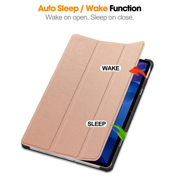 For Xiaomi Redmi Pad 2 Custer Texture 3-Fold Holder Leather Smart Tablet Case