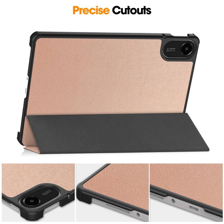 For Xiaomi Redmi Pad 2 Custer Texture 3-Fold Holder Leather Smart Tablet Case