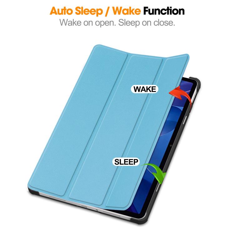 For Xiaomi Redmi Pad 2 Custer Texture 3-Fold Holder Leather Smart Tablet Case