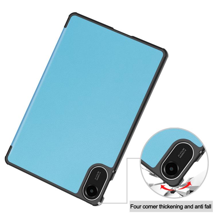 For Xiaomi Redmi Pad 2 Custer Texture 3-Fold Holder Leather Smart Tablet Case