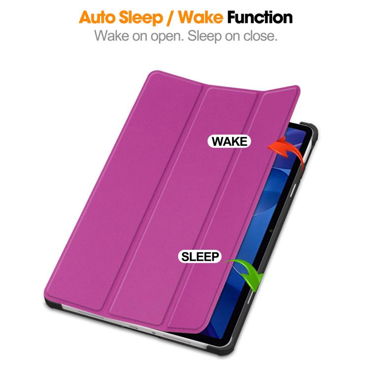 For Xiaomi Redmi Pad 2 Custer Texture 3-Fold Holder Leather Smart Tablet Case