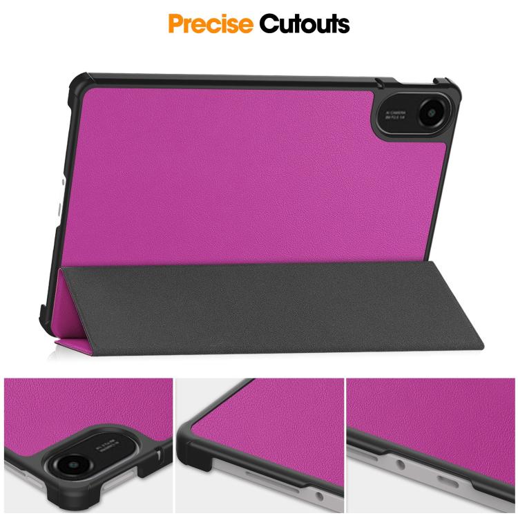 For Xiaomi Redmi Pad 2 Custer Texture 3-Fold Holder Leather Smart Tablet Case