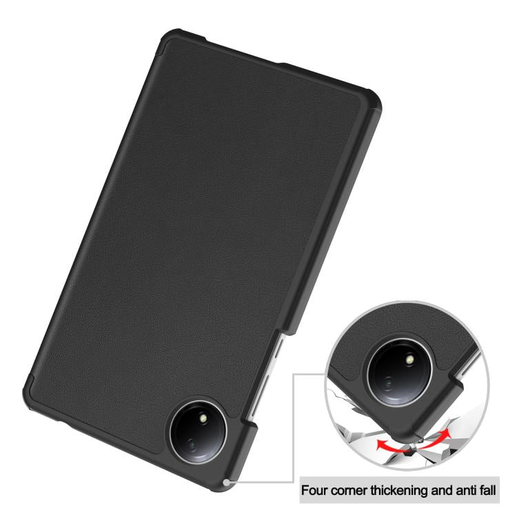 For Xiaomi Redmi Pad SE 8.7 Custer Texture 3-Fold Holder Leather Smart Tablet Case
