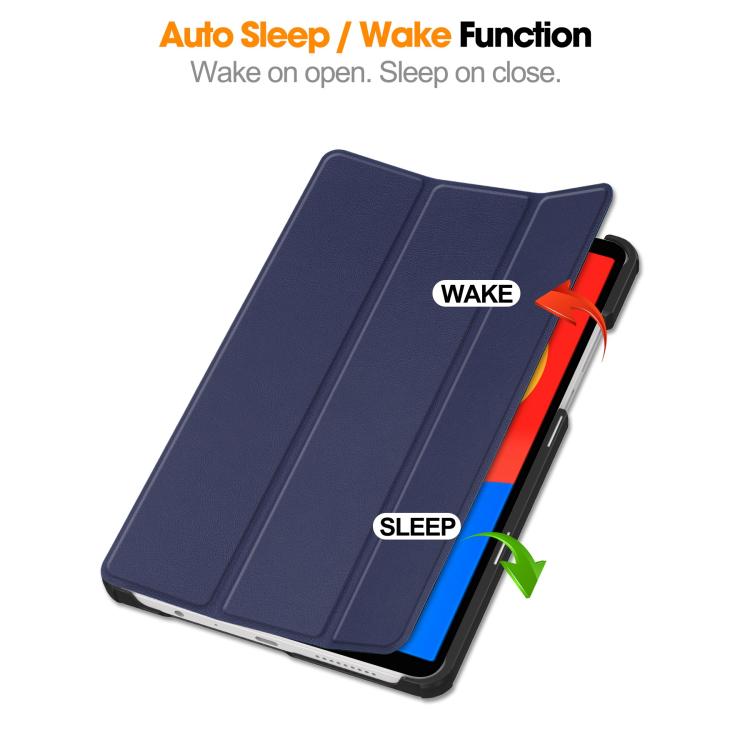 For Xiaomi Redmi Pad SE 8.7 Custer Texture 3-Fold Holder Leather Smart Tablet Case