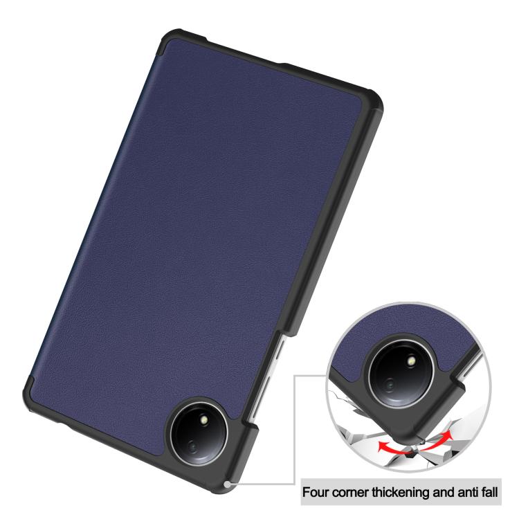 For Xiaomi Redmi Pad SE 8.7 Custer Texture 3-Fold Holder Leather Smart Tablet Case