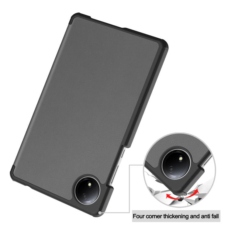 For Xiaomi Redmi Pad SE 8.7 Custer Texture 3-Fold Holder Leather Smart Tablet Case