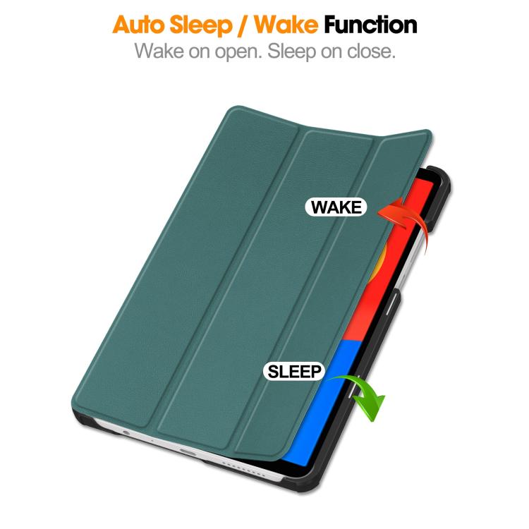 For Xiaomi Redmi Pad SE 8.7 Custer Texture 3-Fold Holder Leather Smart Tablet Case