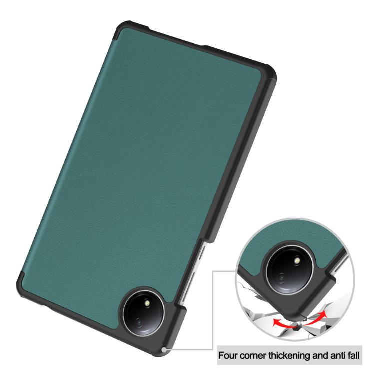 For Xiaomi Redmi Pad SE 8.7 Custer Texture 3-Fold Holder Leather Smart Tablet Case