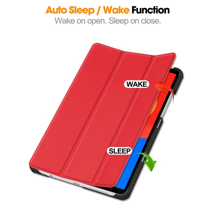 For Xiaomi Redmi Pad SE 8.7 Custer Texture 3-Fold Holder Leather Smart Tablet Case