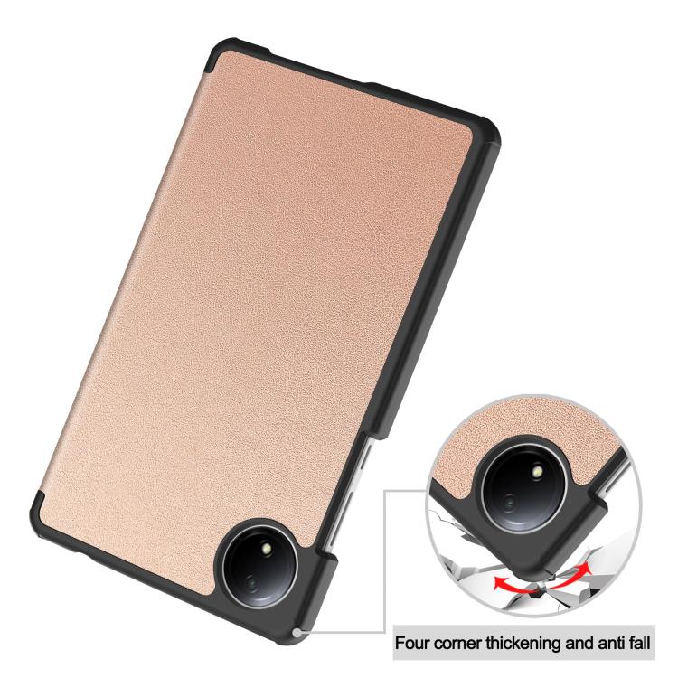 For Xiaomi Redmi Pad SE 8.7 Custer Texture 3-Fold Holder Leather Smart Tablet Case