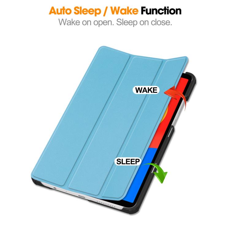 For Xiaomi Redmi Pad SE 8.7 Custer Texture 3-Fold Holder Leather Smart Tablet Case