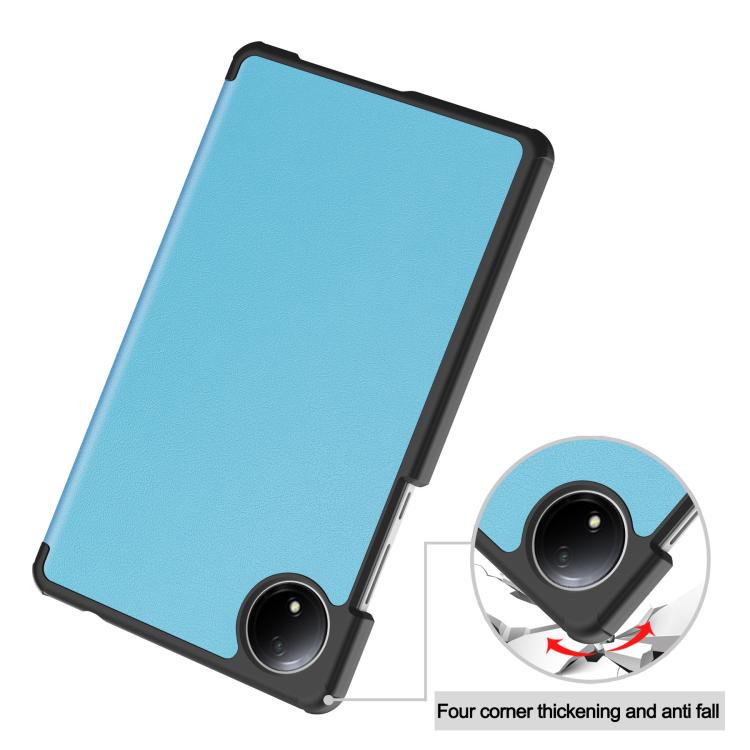 For Xiaomi Redmi Pad SE 8.7 Custer Texture 3-Fold Holder Leather Smart Tablet Case