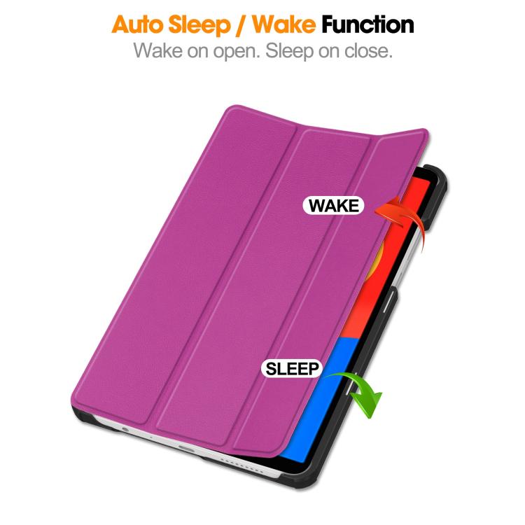 For Xiaomi Redmi Pad SE 8.7 Custer Texture 3-Fold Holder Leather Smart Tablet Case