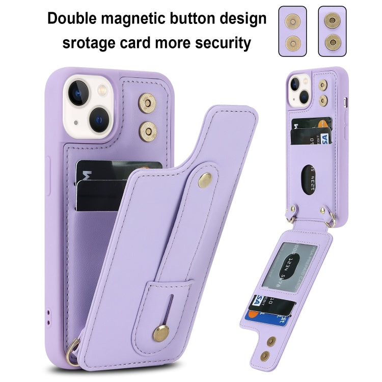 For iPhone 12 / 12 Pro Wristband Vertical Flip Wallet Back Cover Phone Case