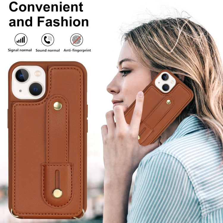 For iPhone 12 / 12 Pro Wristband Vertical Flip Wallet Back Cover Phone Case