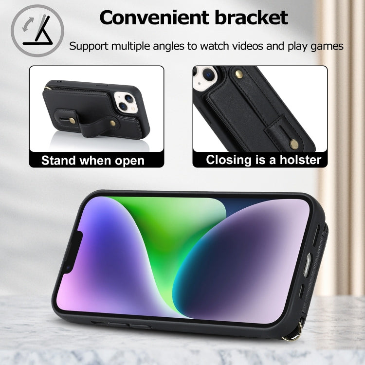 For iPhone 11 Pro Wristband Vertical Flip Wallet Back Cover Phone Case
