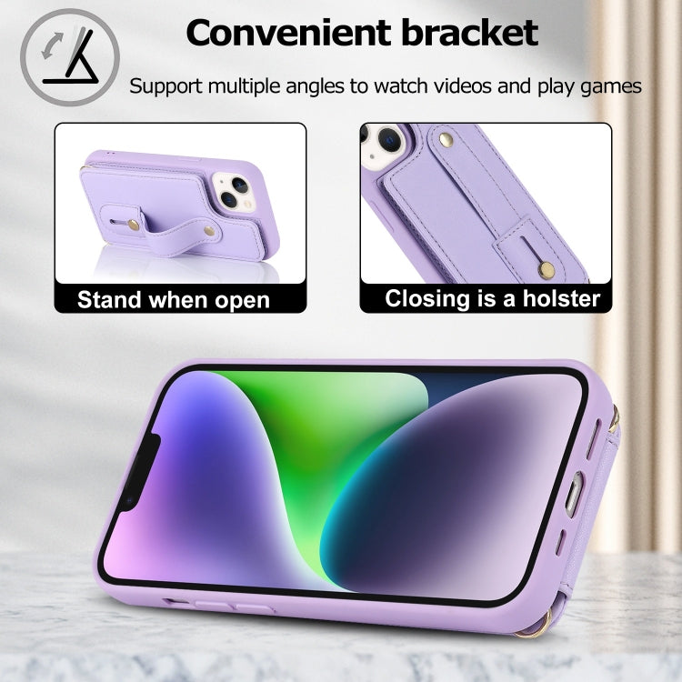 For iPhone 11 Pro Max Wristband Vertical Flip Wallet Back Cover Phone Case