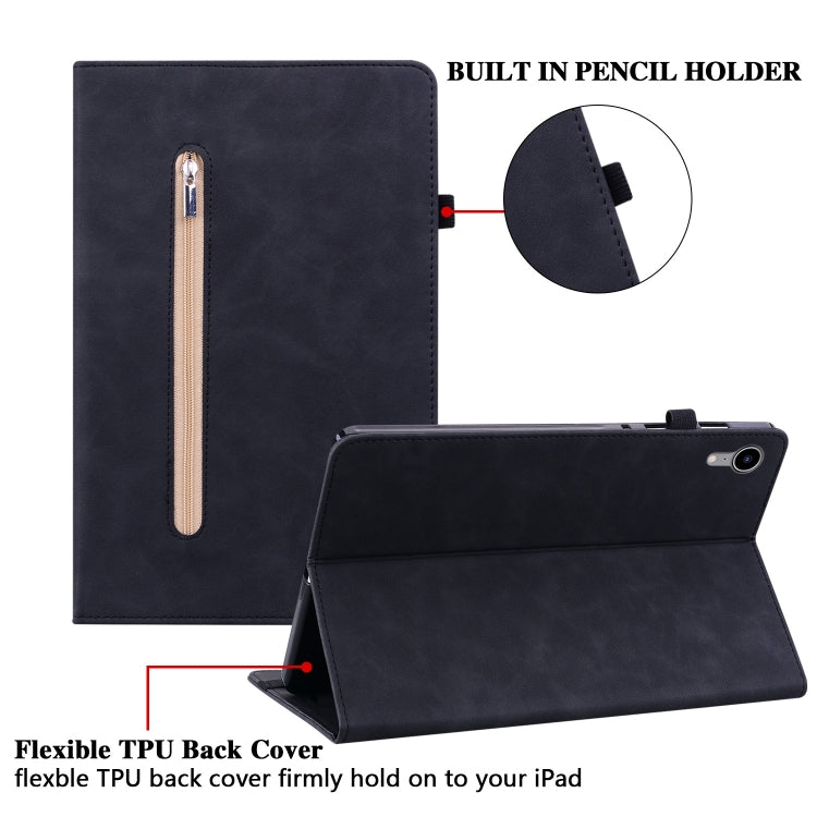 For Xiaomi Pad  6 / Pad 6 Pro Skin Feel Solid Color Zipper Leather Tablet Case