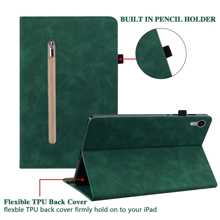 For Xiaomi Pad  6 / Pad 6 Pro Skin Feel Solid Color Zipper Leather Tablet Case