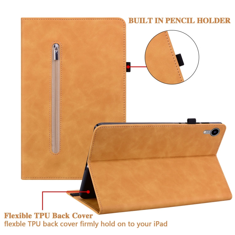 For Xiaomi Pad  6 / Pad 6 Pro Skin Feel Solid Color Zipper Leather Tablet Case