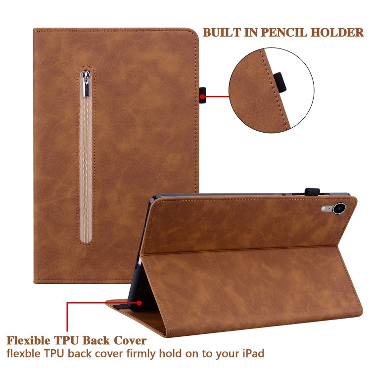 For Xiaomi Pad  6 / Pad 6 Pro Skin Feel Solid Color Zipper Leather Tablet Case